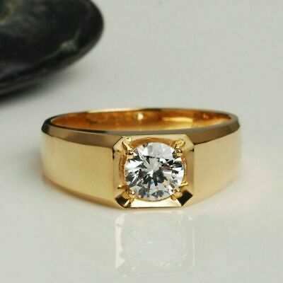 Yellow Plated Moissanite Men's Rings